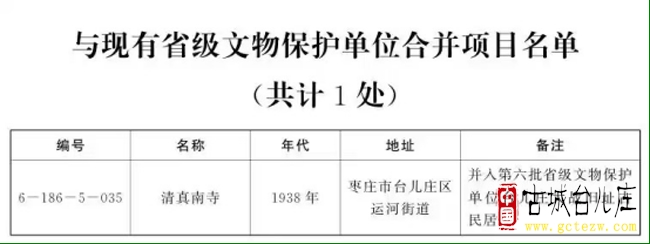 《清真南寺》并入第六批省级文物保护单位台儿庄大战旧址古民居