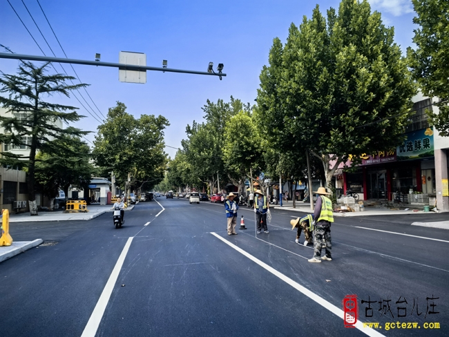 台儿庄林运路提升改造工程有序推进中（图）